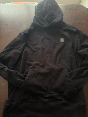 Express Black Pullover Hoodie with Small Chest Logo